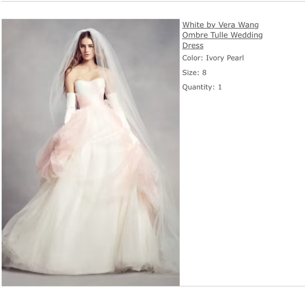 White by Vera Wang Ombre Tulle Wedding Dress - Ivory Pearl